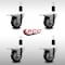 Service Caster 3.5'' SS Black Poly Swivel 1-3/8'' Expanding Stem Caster Set Total Lock Brake, 4PK SCC-SSEXTTL20S3514-PPUB-BLK-138-4 - alternate 4